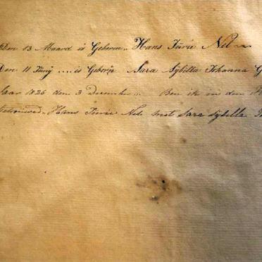 NEL Hans Jurie, gebore 1794 en Sara Sijbella Johanna GOOSEN, gebore 1800, getroud 1826 NEL Hans Jurie, gebore 1794 en Sara Sijbella Johanna GOOSEN, gebore 1800, getroud 1826