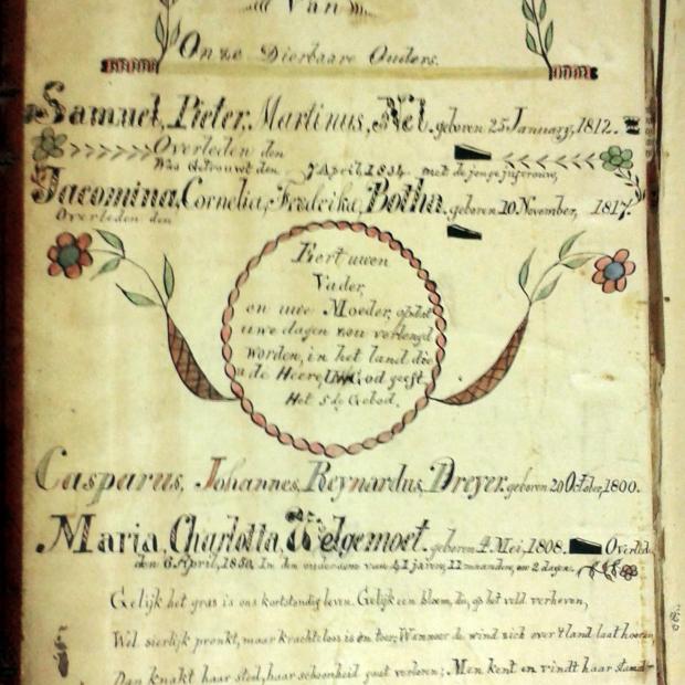 NEL Samuel Pieter Martinus, gebore 1812 en Jacomina Cornelia Fredrika BOTHA, gebore 1817, getroud 1834