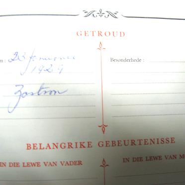 DE JAGER Christiaan Jacobus de Nicker, gebore 1904 en Heiltje Johanna HENNING, gebore 1906, getroud 1929 DE JAGER Christiaan Jacobus de Nicker, gebore 1904 en Heiltje Johanna HENNING, gebore 1906, getroud 1929