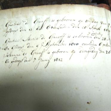 DE GRAAFF familie 1809-1812 DE GRAAFF familie 1809-1812